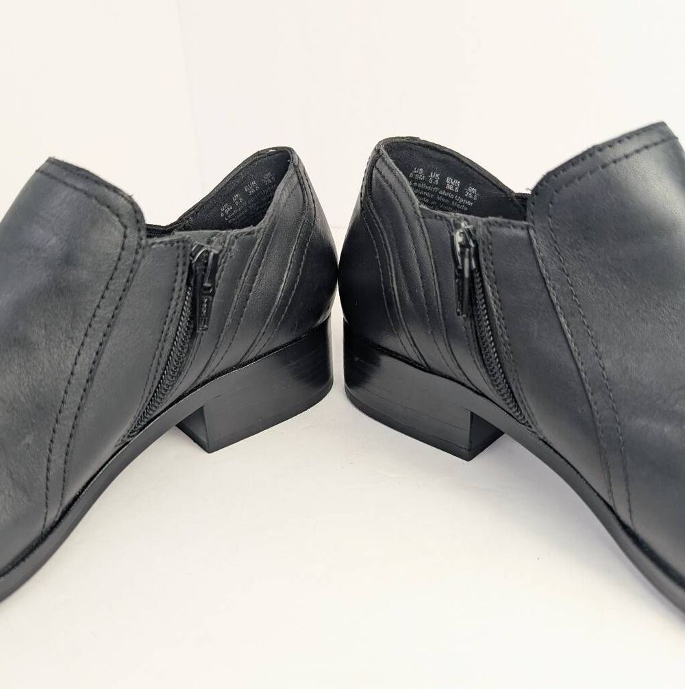 Naturalizer Royal Black leather low rise bootie shootie comfort shoe womens 8.5 - Picture 7 of 9